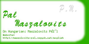 pal maszalovits business card